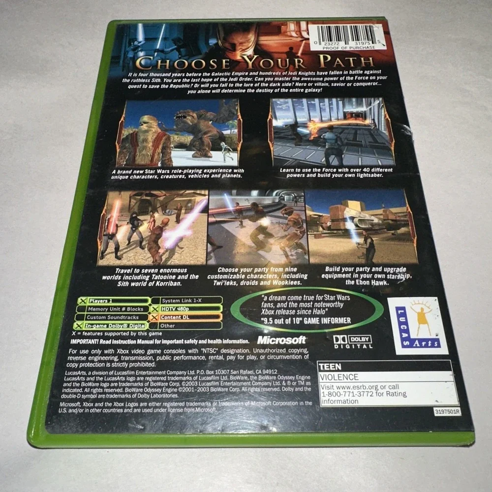 Star Wars: Knights of the Old Republic (Xbox 2003) CIB Complete W/ Manual